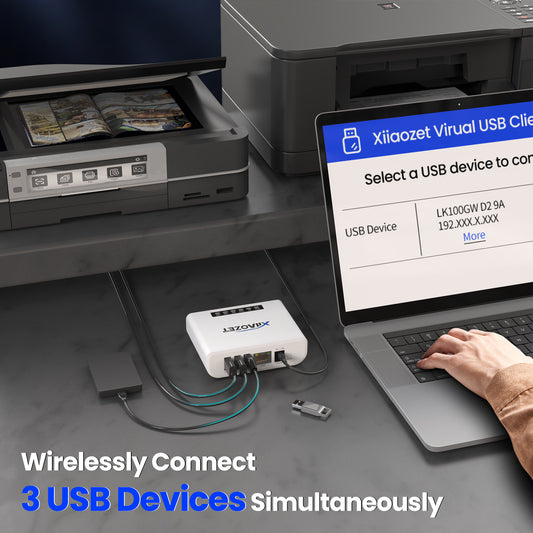 LK300EW Xiiaozet USB Device Sharing Server with 3 USB2.0 Ports | Wireless Connectivity (Printers, Scanners, etc.)