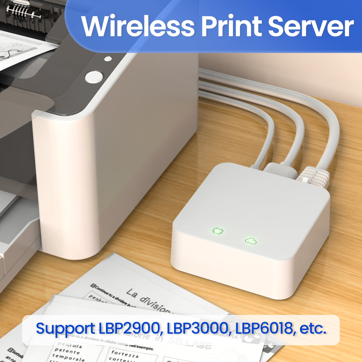 LK-M13W Print Server only Compatible with LBP Printer (CAPT)