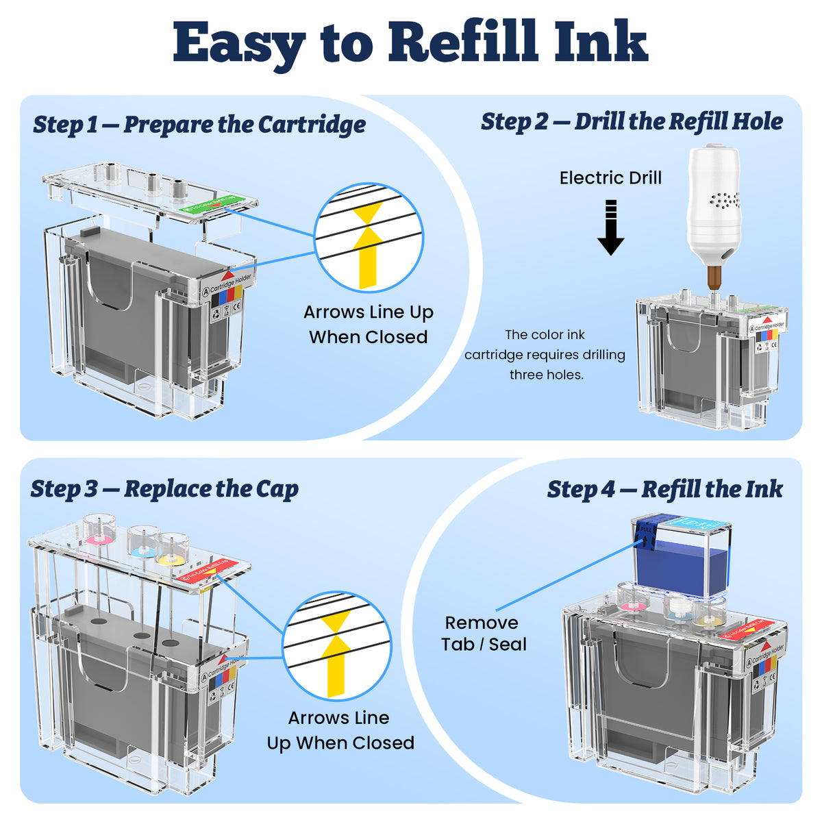 PG-285XL CL-286XL Ink Refill Kit Compatible with Canon 285XL 286XL Ink Cartridges Black Color,12 Pack (6BK/2C/2M/2Y), for Canon Pixma TS7720 TS7722 TR7820