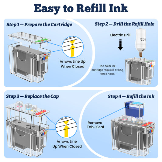 PG-285XL CL-286XL Ink Refill Kit Compatible with Canon 285XL 286XL Ink Cartridges Black Color,12 Pack (6BK/2C/2M/2Y), for Canon Pixma TS7720 TS7722 TR7820