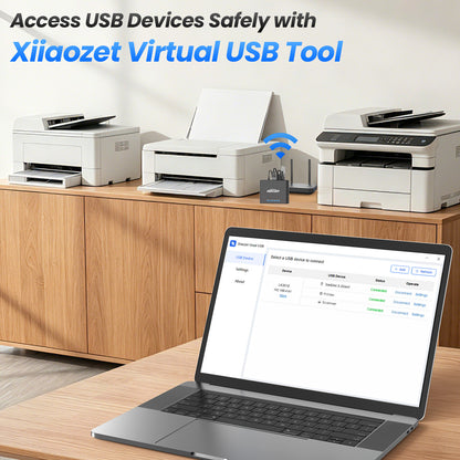 LK301E Gigabit USB Device Server - 3-Port USB Over IP Sharing Hub for LAN, Gigabit Ethernet USB Server Compatible with Printers, Scanners, Dongles